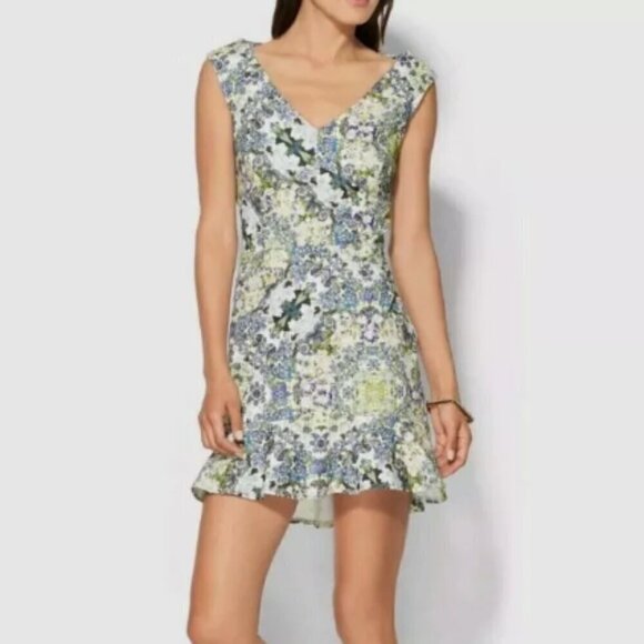 Marchesa Voyage Flounce Hem Dress in White sz 2 - Picture 1 of 4